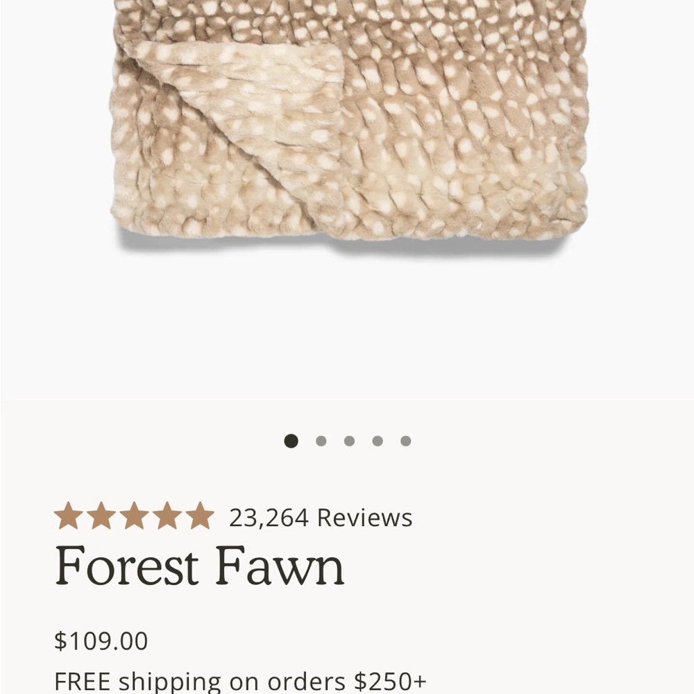 Forest Fawn Tan Throw Blanket